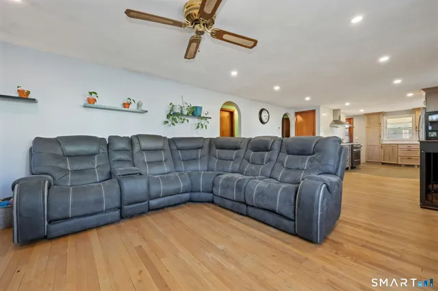 a living room with furniture