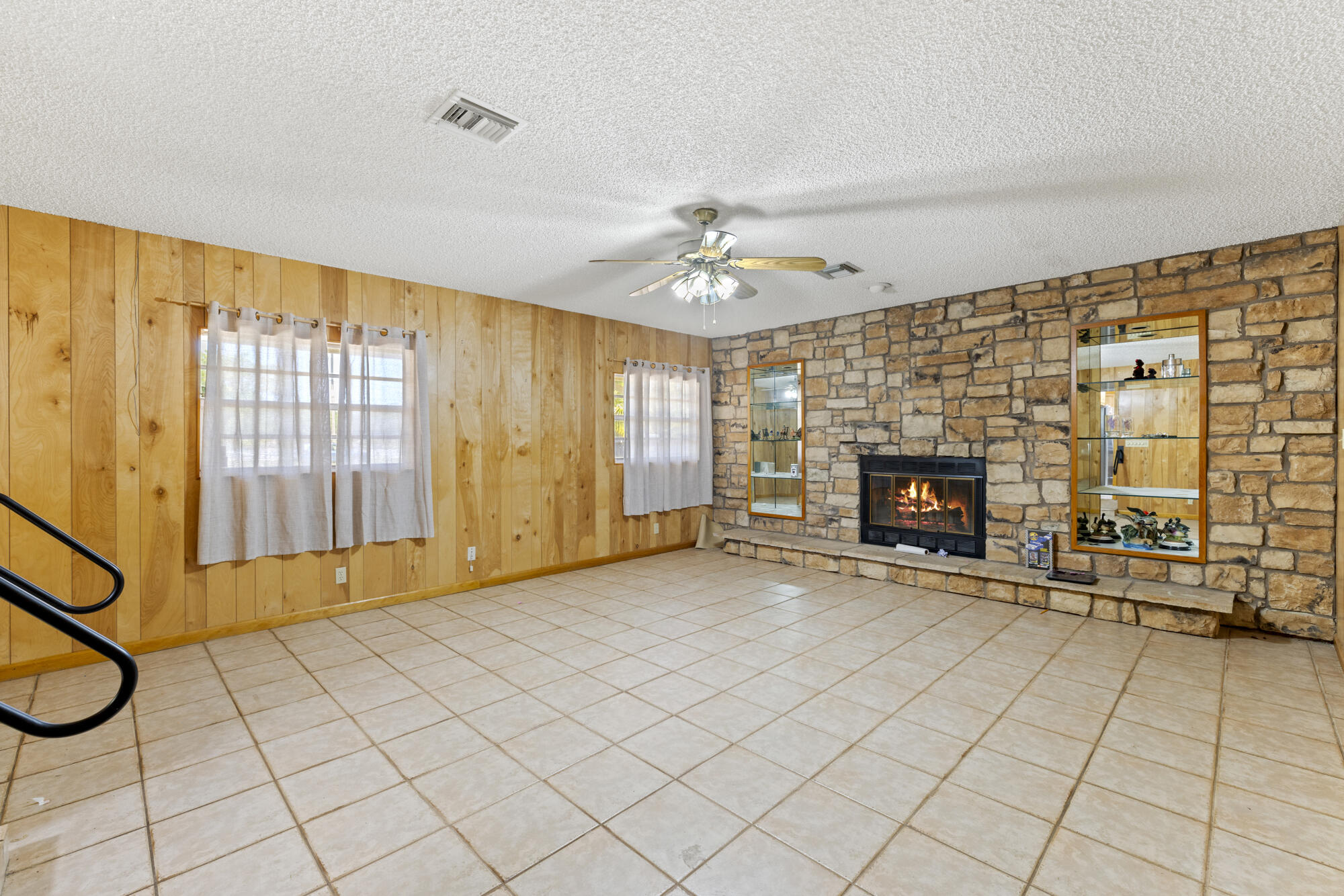 4838 Coconut Road Lake Worth, FL 33461 - Photo 18 of 42 Family Room w/Working Fireplace