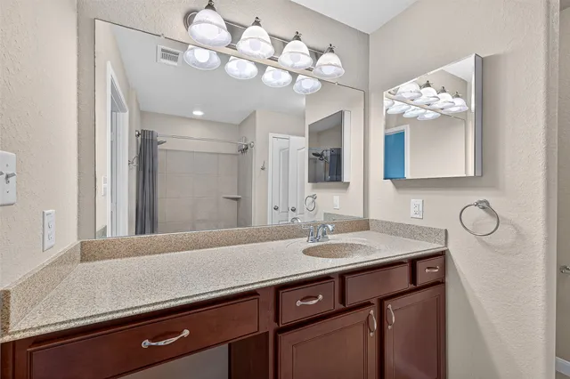 a view of a backyard with a slide