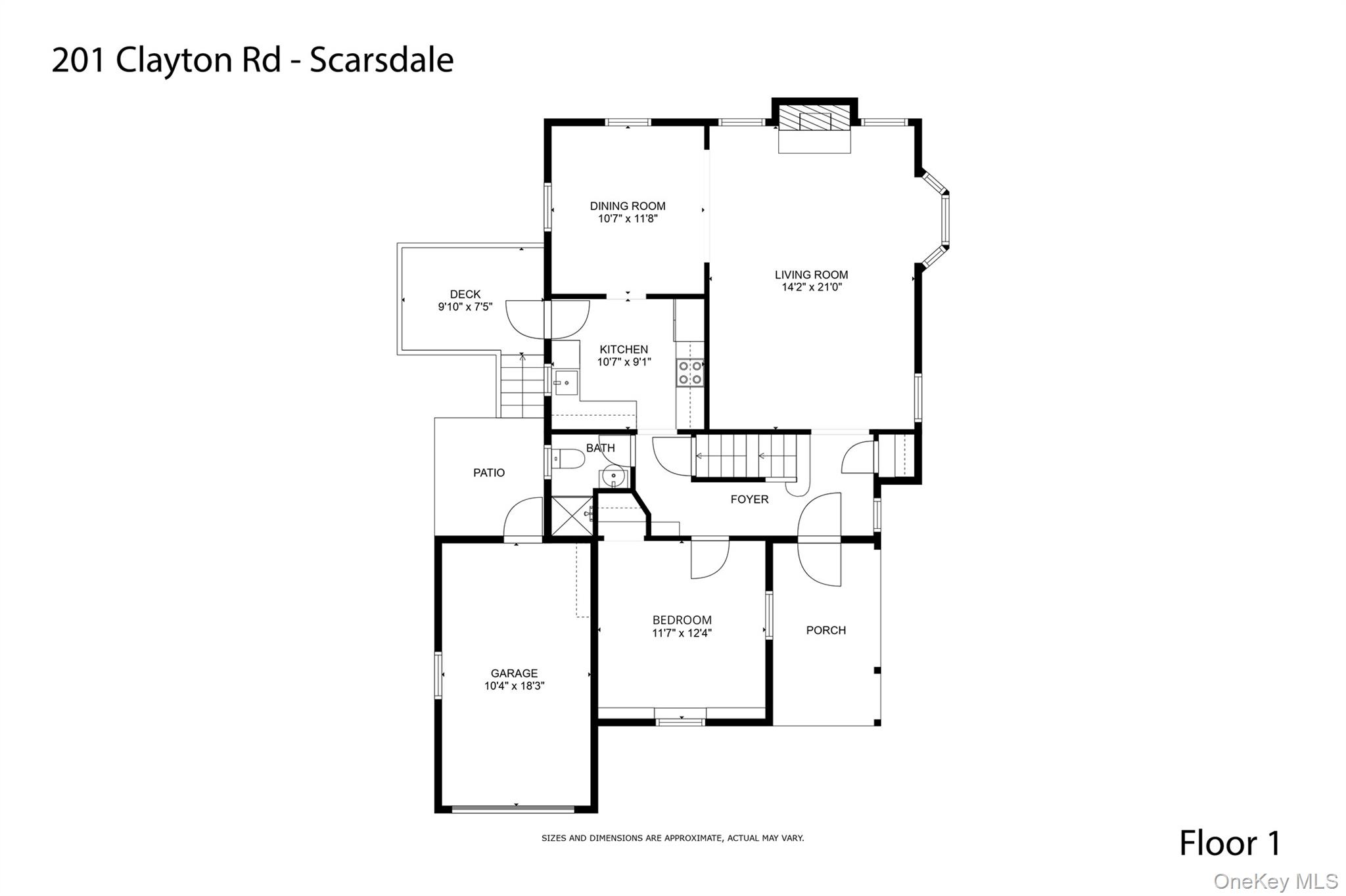 201 Clayton Road Scarsdale, NY 10583 - Photo 32 of 34 First Level Floor Plan