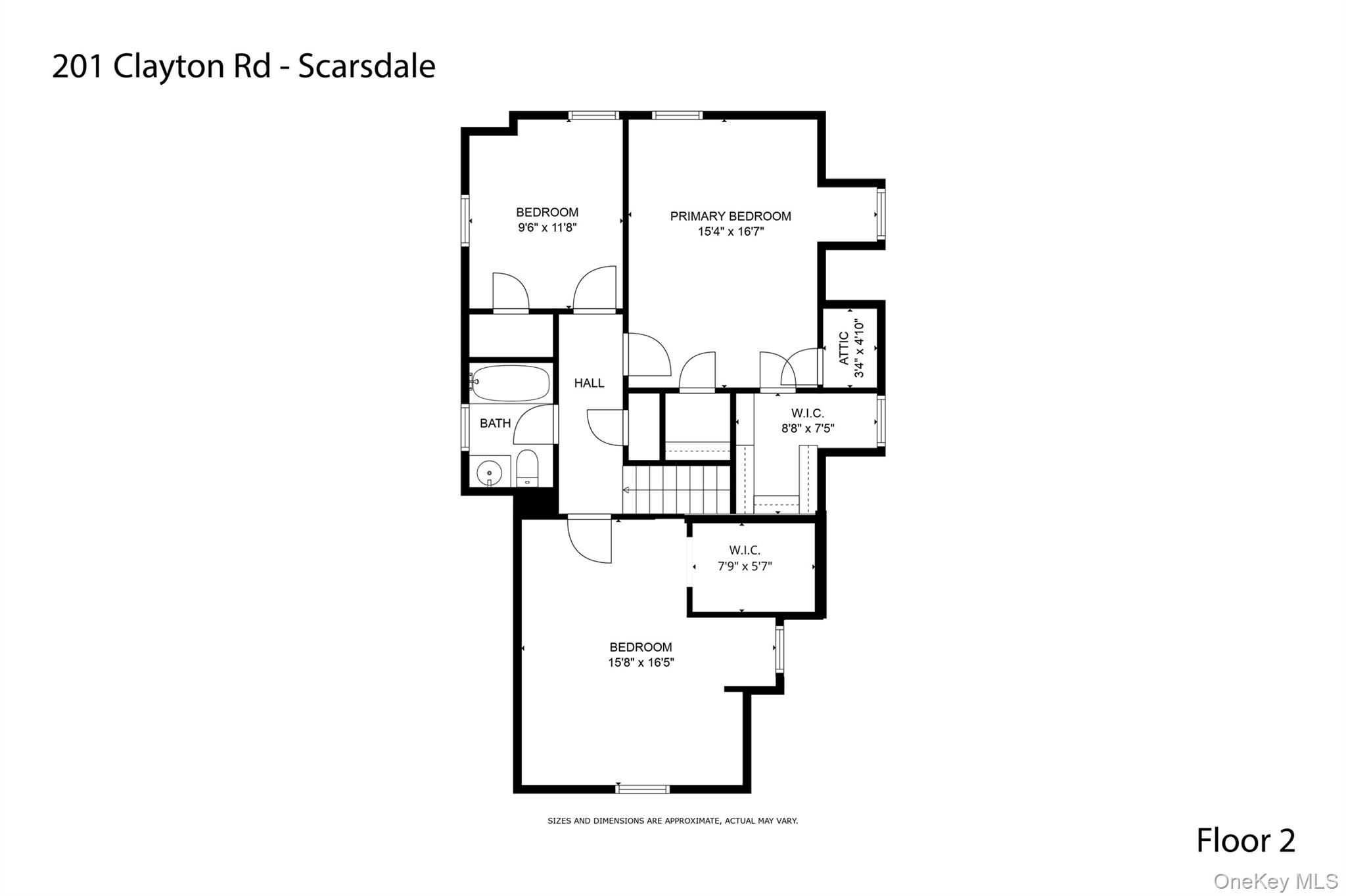 201 Clayton Road Scarsdale, NY 10583 - Photo 33 of 34 Second Level Floor Plan