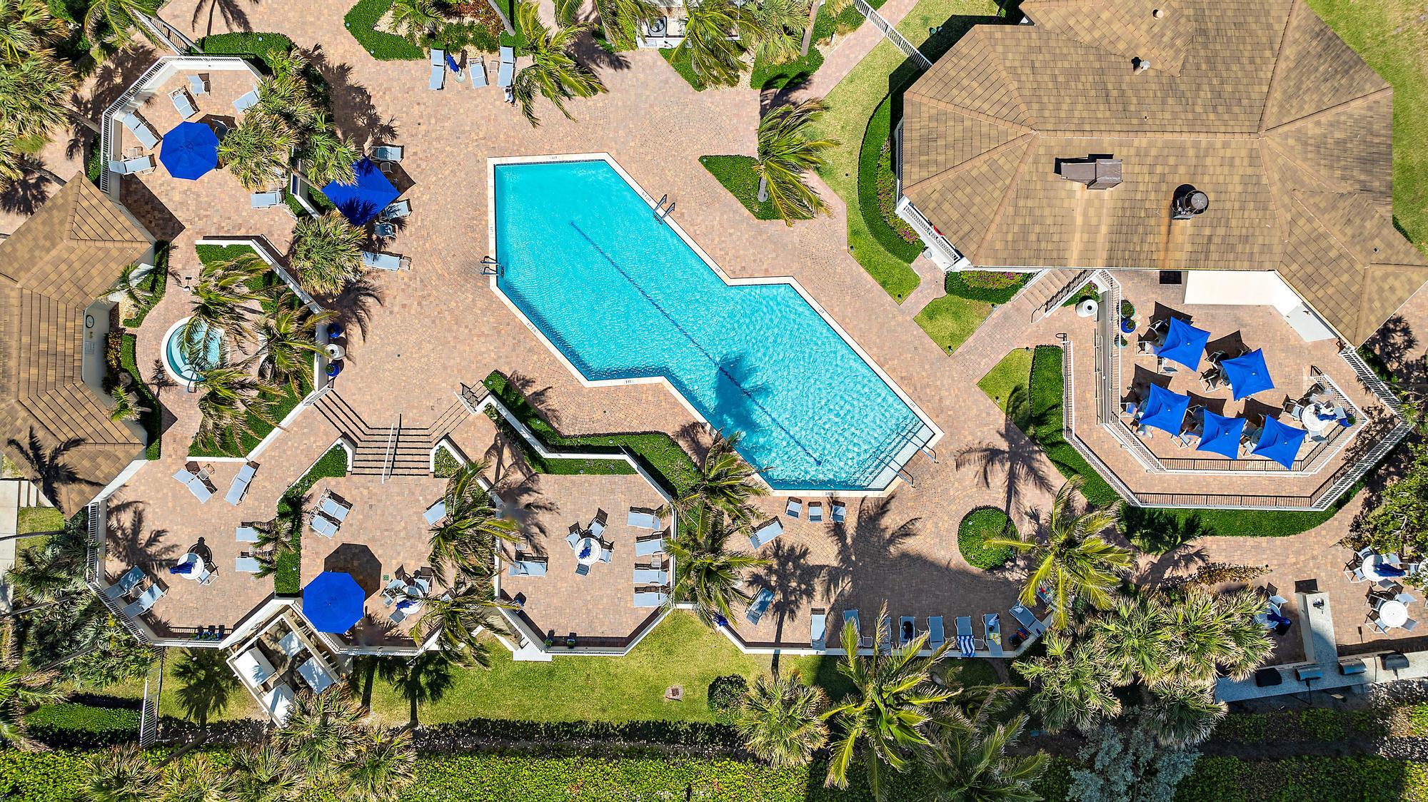 3000 North Ocean Drive, Unit 17D Riviera Beach, FL 33404 - Photo 22 of 34 an aerial view of residential house with outdoor space and swimming pool