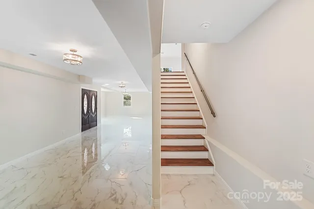 a view of room with cabinets