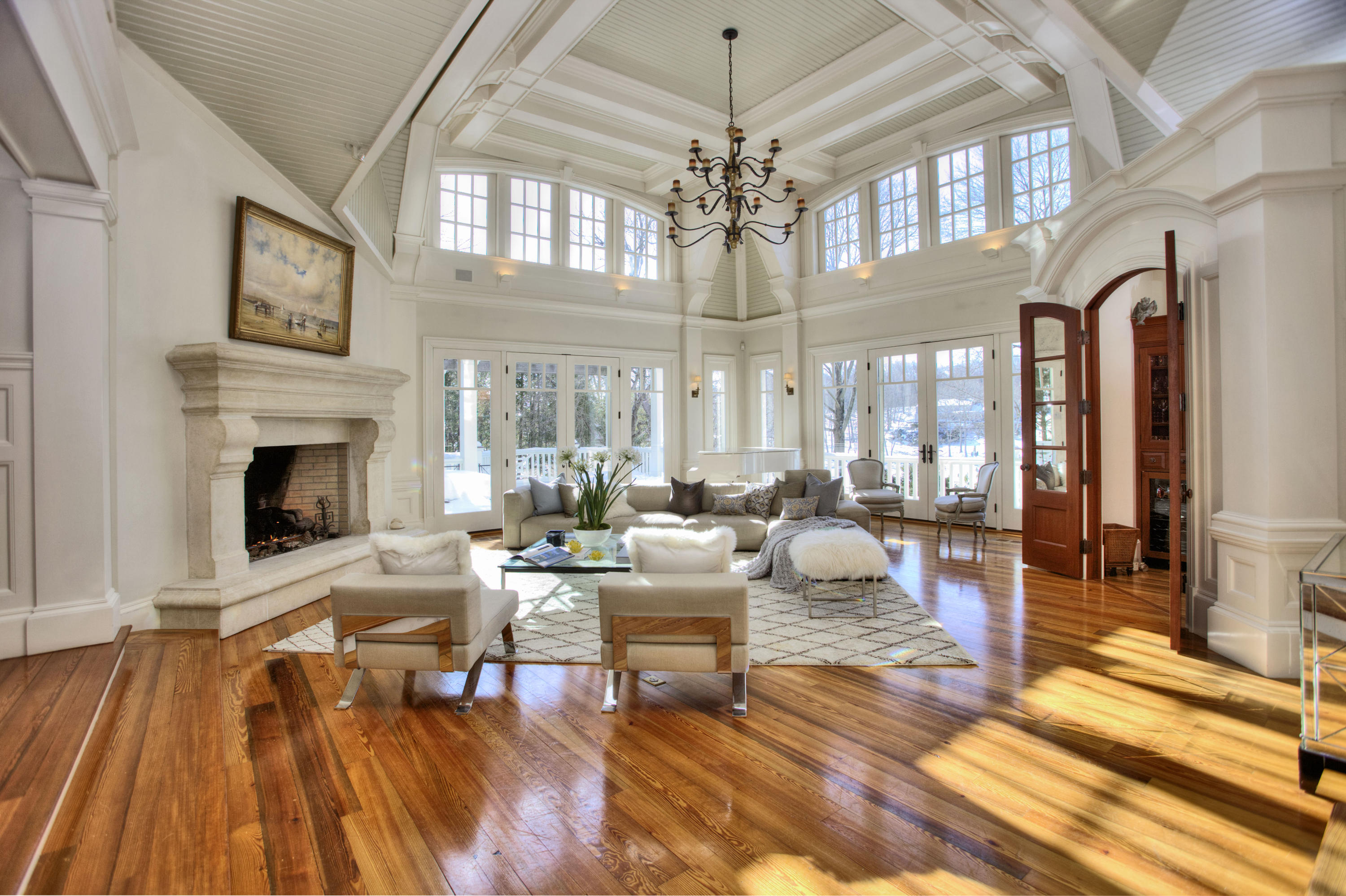 100 Goodwives River Road Darien, CT 06820 - Photo 3 of 25 a living room with fireplace furniture and a fireplace