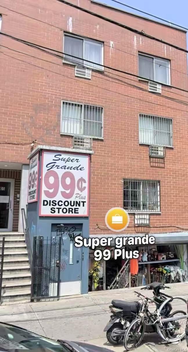 a view of a store with an outdoor space