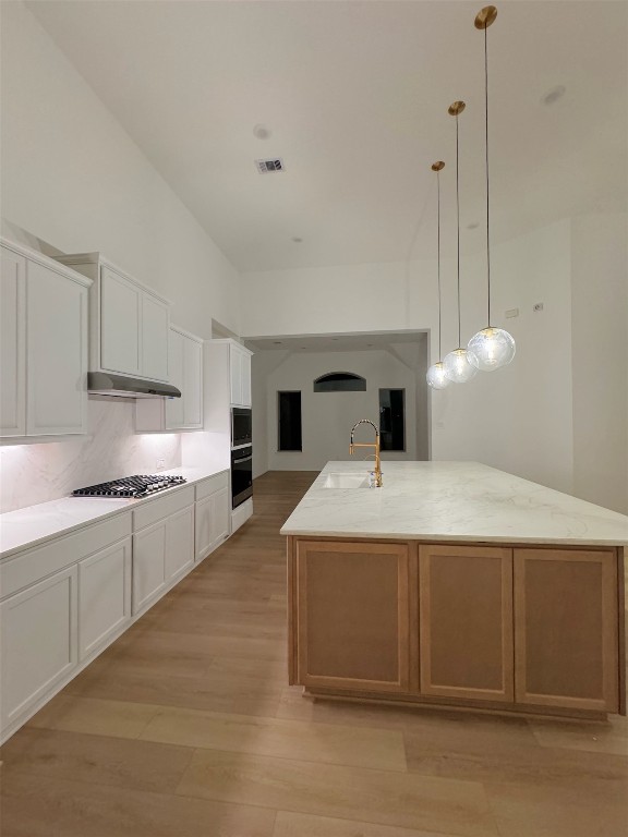 4918 Mango Pk Lane Manvel, TX 77578 - Photo 13 of 28 a kitchen with a stove a sink and cabinets