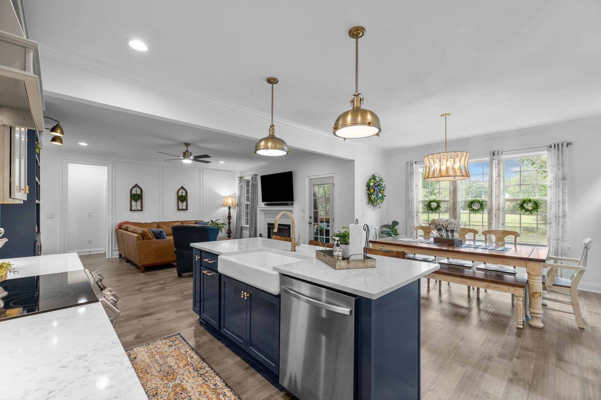 1524 Chalk Road Wake Forest, NC 27587 - Photo 23 of 63 a large kitchen with a counter space a sink appliances and a large window