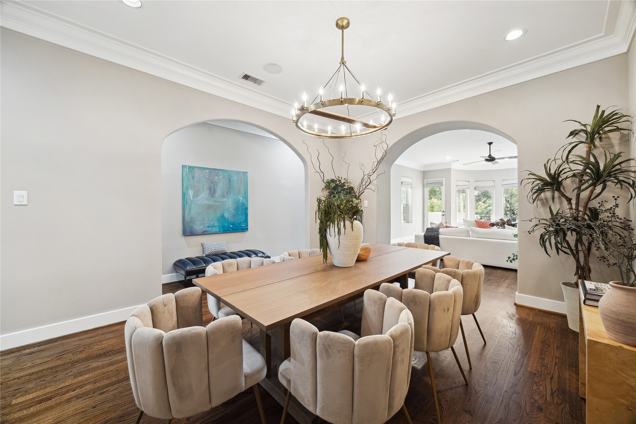 6310 Taggart Street, Unit B Houston, TX 77007 - Photo 14 of 37 a view of a dining room with furniture window and wooden floor