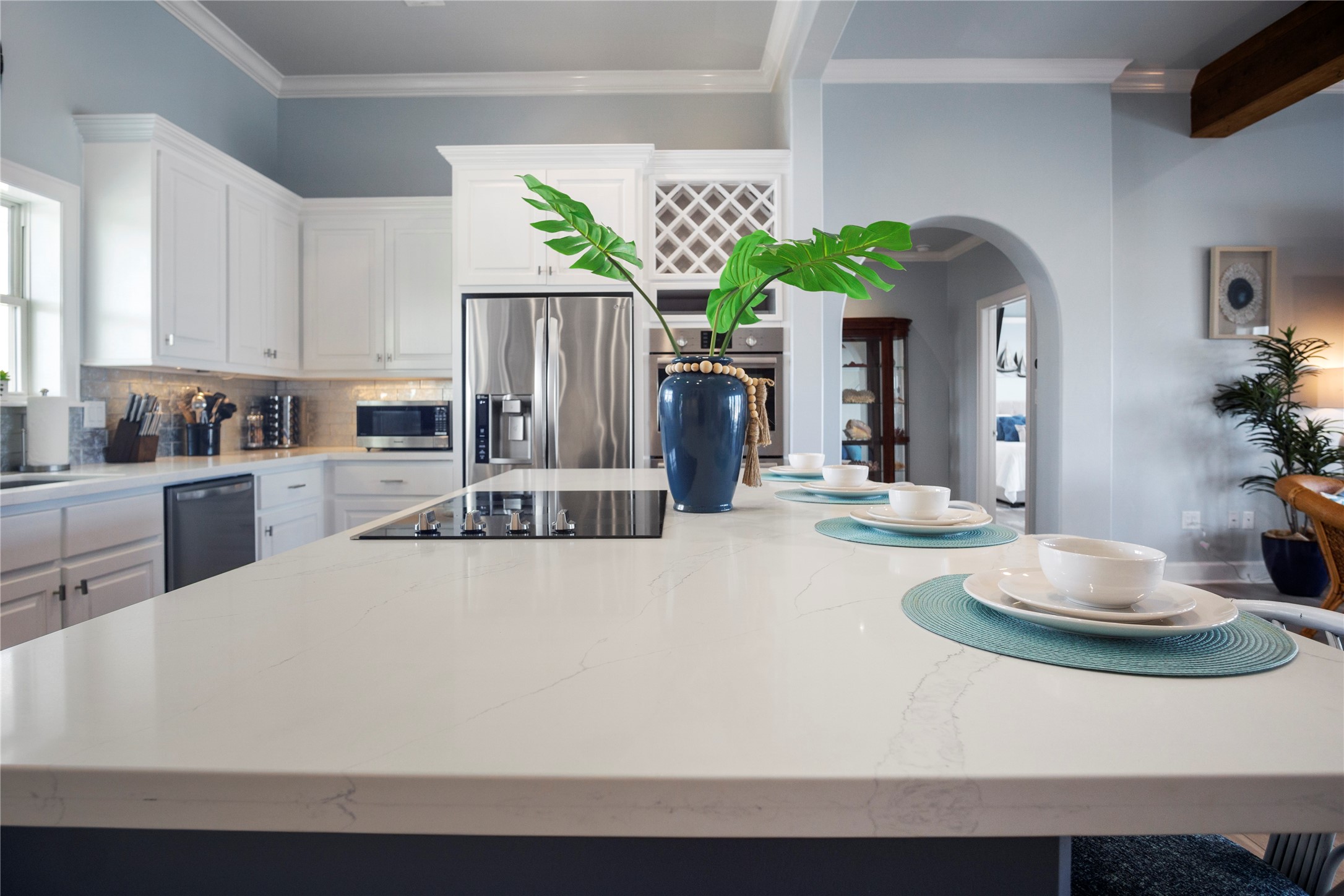 2728 Gillespie Crystal Beach, TX 77650 - Photo 11 of 44 We have an eat island that seats 4, there is a folding table and folding chairs in the utility room. Table and chairs located on main deck for dining and entertaining.