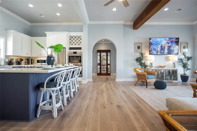 view of kitchen with granite countertop cabinets