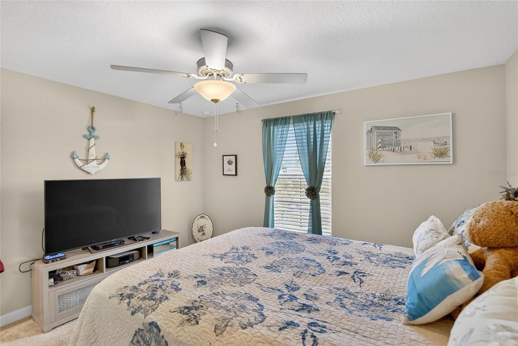 16909 April Plush Drive Wimauma, FL 33598 - Photo 28 of 89 a bedroom with a bed and a flat screen tv