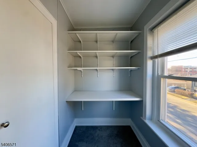 a storage room with empty racks