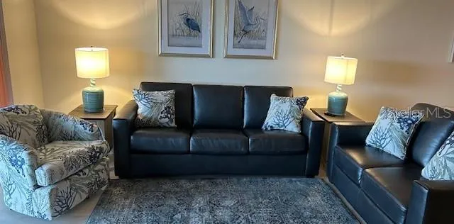 a living room with furniture and a couch