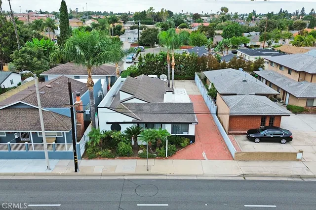 an aerial view of multiple houses