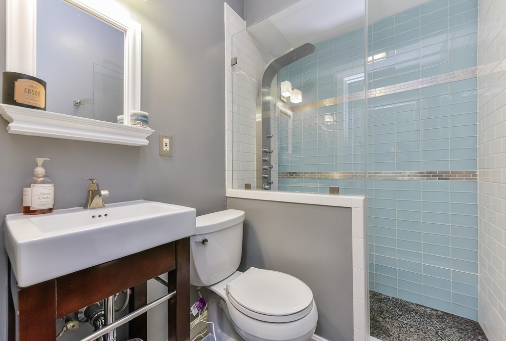 253 Gold Street, Unit 1 Boston, MA 02127 - Photo 14 of 19 a bathroom with a sink a toilet and shower