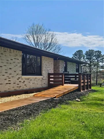 a view of a lake with a mountain