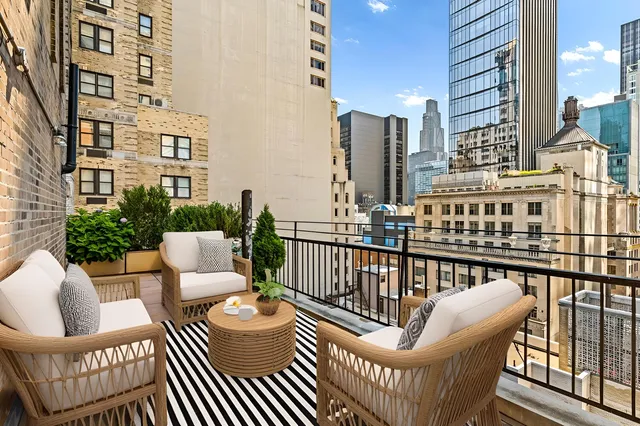 a view of city from a balcony