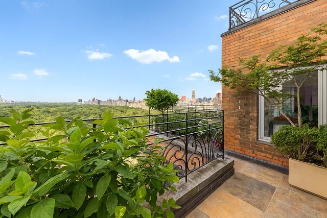 a view of a city from a balcony