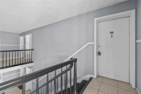 a view of hallway with stairs