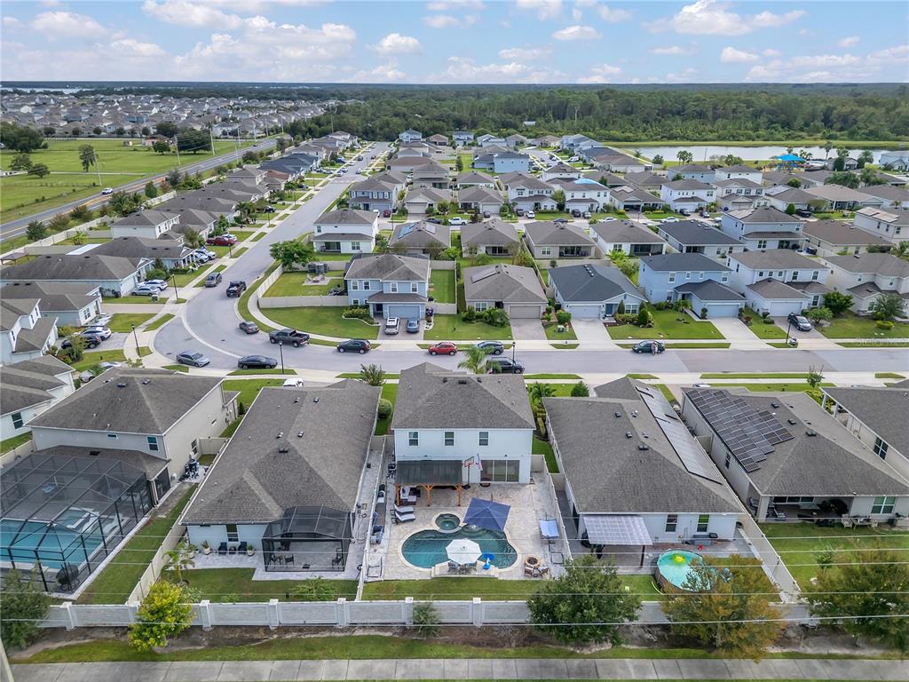 2899 Parkfield Road St. Cloud, FL 34772 - Photo 44 of 52 an aerial view of residential houses with outdoor space and swimming pool