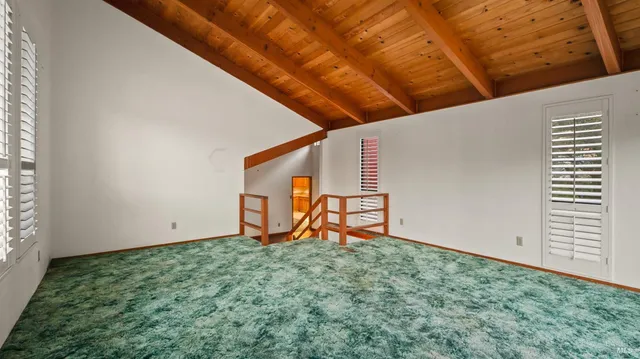 a yard with trees in the background