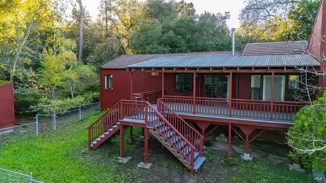 a view of porch with deck