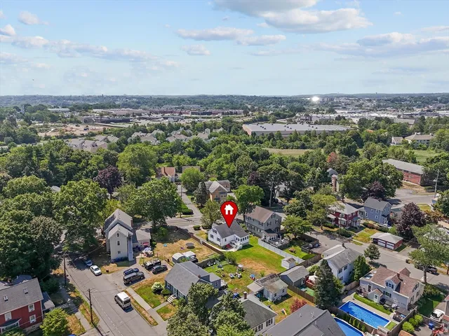 an aerial view of multiple house