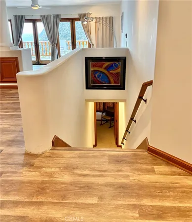 a view of a chair in a balcony