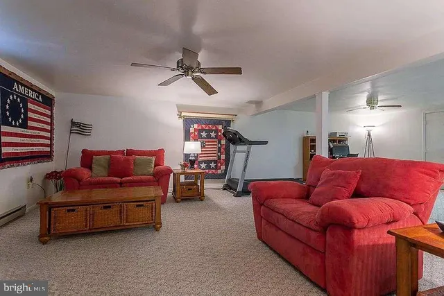 a living room with furniture and a couch