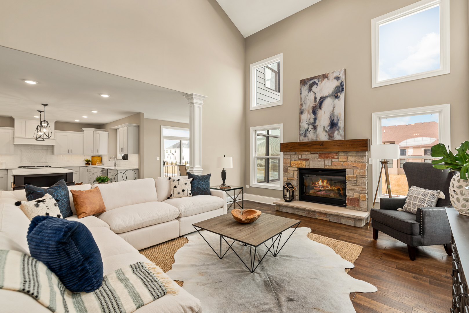 4475 Sassafras Lane Naperville, IL 60564 - Photo 9 of 24 a living room with furniture and a fireplace