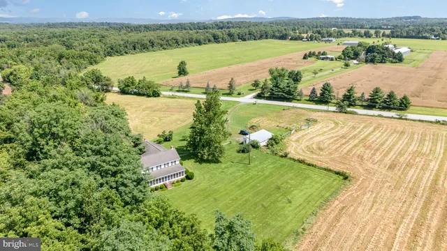 a view of a lake with a big yard
