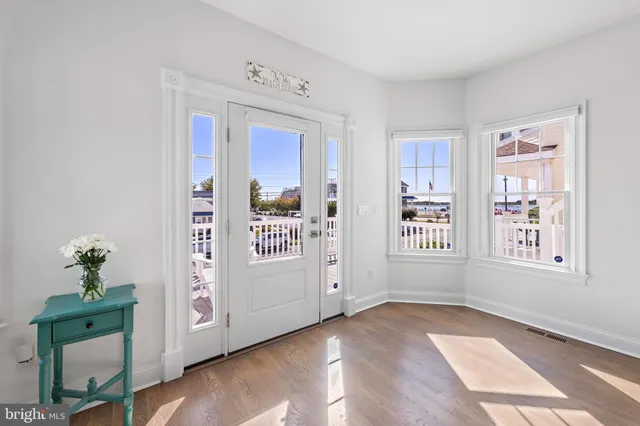 a view of a balcony with an ocean view