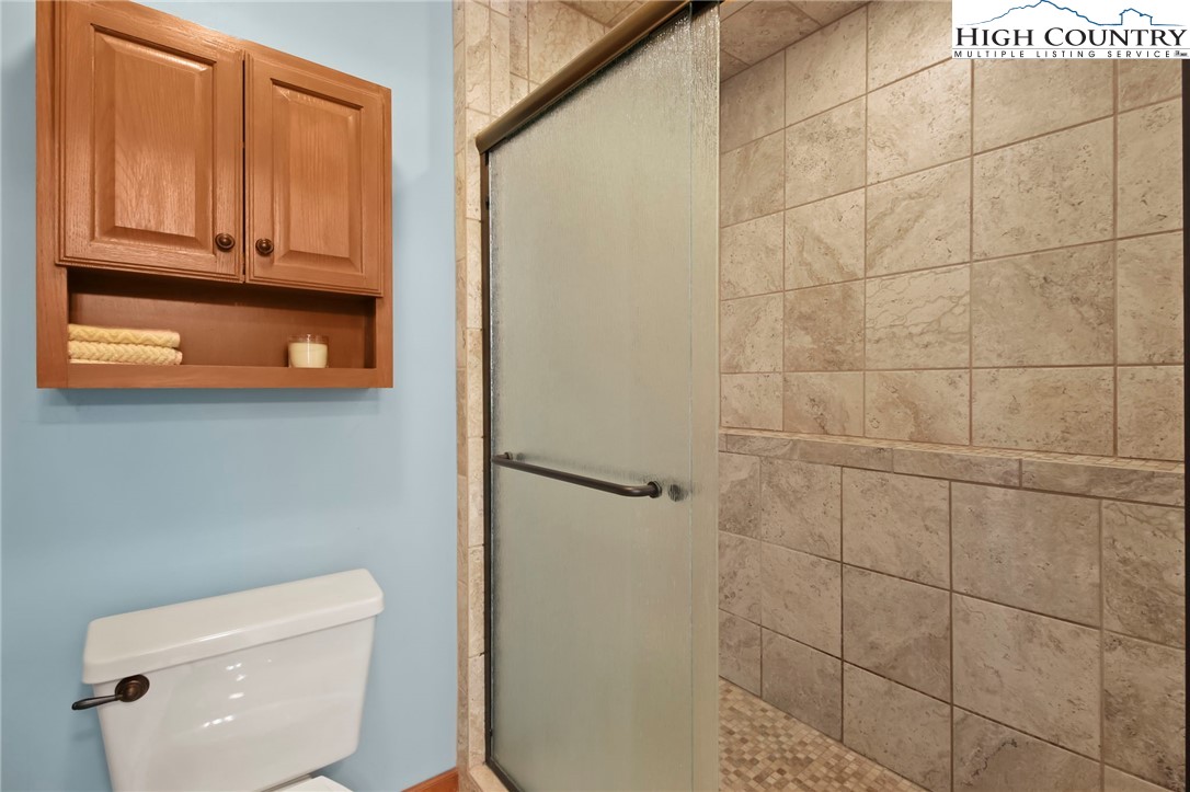 454 Huckleberry Trail Boone, NC 28607 - Photo 18 of 36 a bathroom with a toilet and a shower
