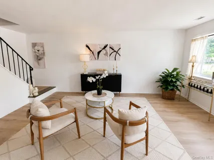 a living room with furniture