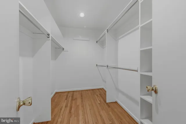 a view of small space with racks on the wall