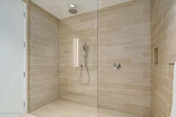 a bathroom with a shower