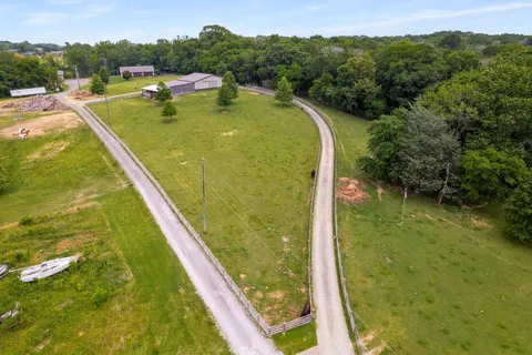 a view of a swimming pool with a garden