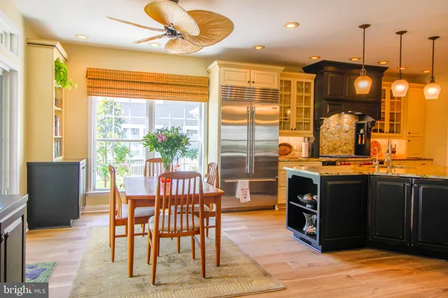 a view of a balcony with furniture