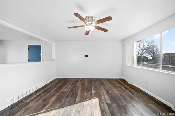a view of wooden floor in a room