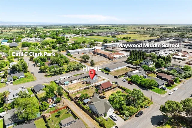 a view of swimming pool with a yard