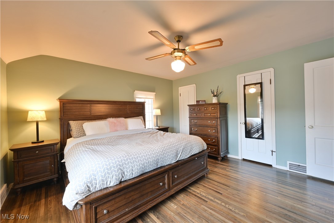 21887 Eaton Road Cleveland, OH 44126 - Photo 20 of 34 Bedroom with dark wood-style floors and a ceiling fan