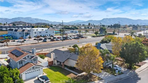 a view of a city with a mountain