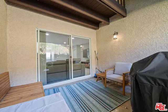 a outdoor space with wooden floor