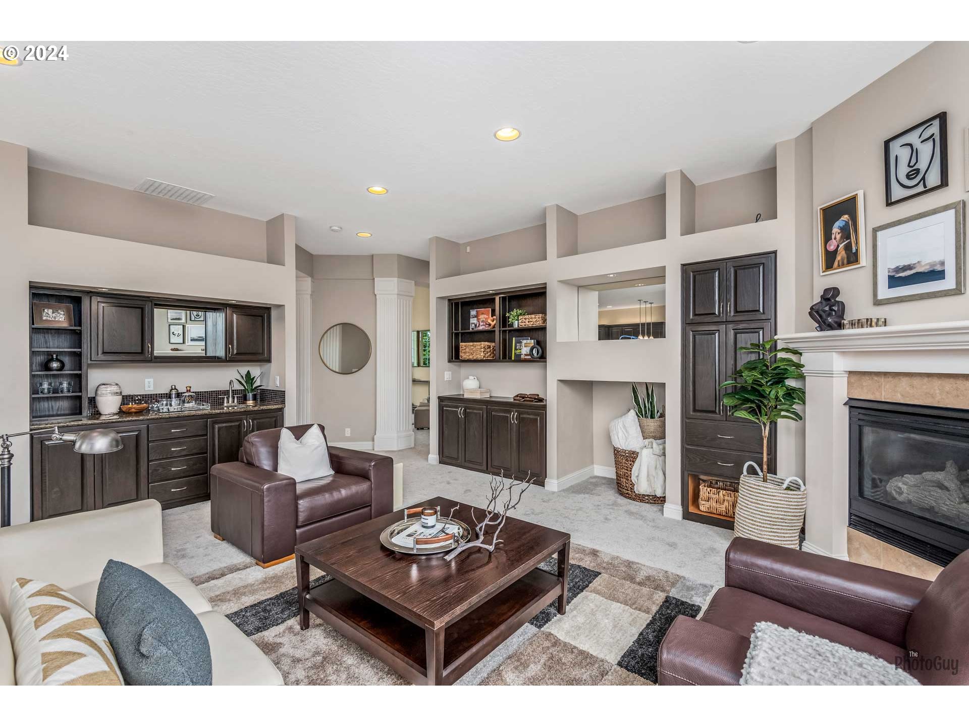 2054 Morning View Drive Eugene, OR 97405 - Photo 26 of 48 a living room with furniture and a fireplace