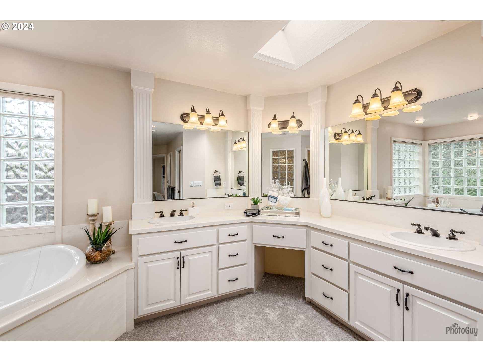 2054 Morning View Drive Eugene, OR 97405 - Photo 33 of 48 a spacious bathroom with a granite countertop sink mirror and bathtub