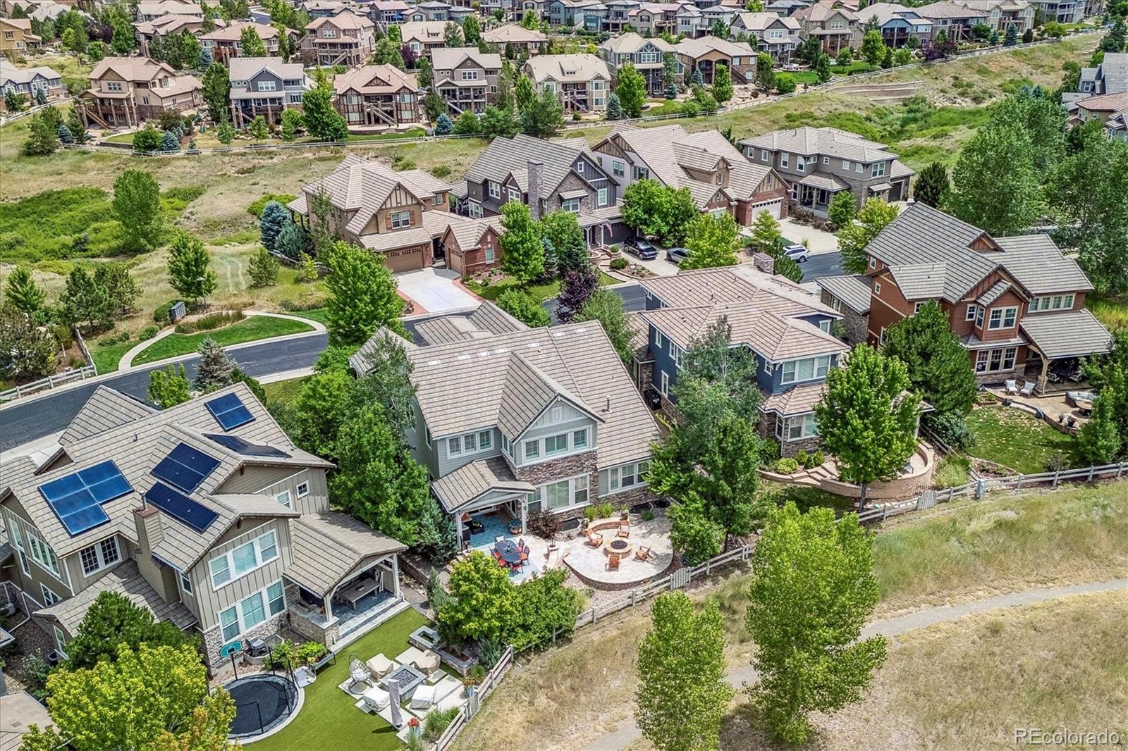 470 Maplehurst Drive Highlands Ranch, CO 80126 - Photo 45 of 46 an aerial view of residential houses with outdoor space
