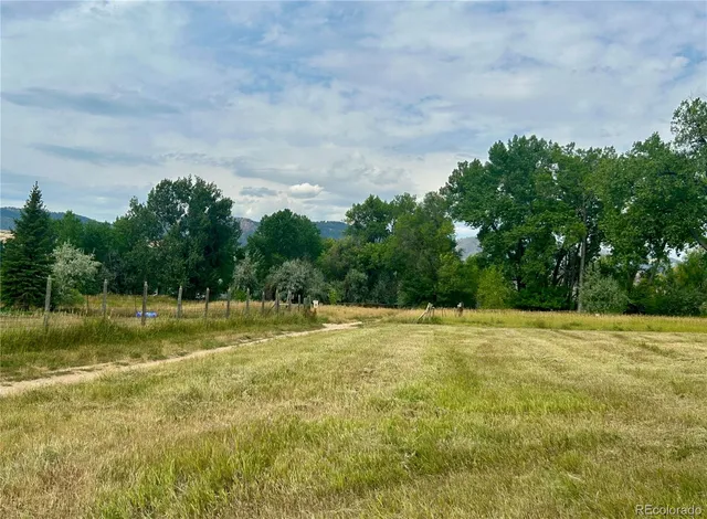 a view of a big yard with a fountain