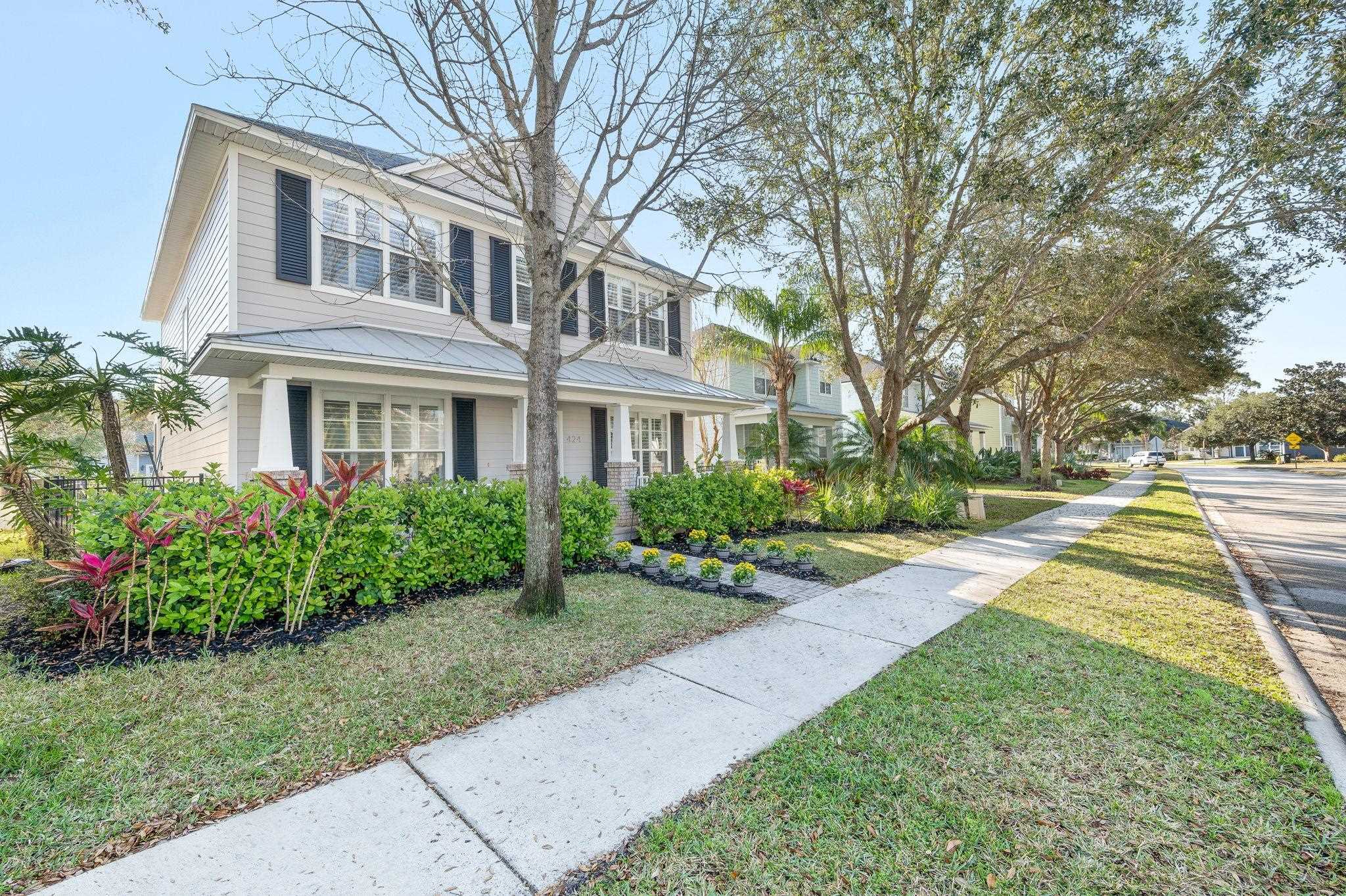 424 High Tide Drive St. Augustine, FL 32080 - Photo 4 of 54 a front view of a house with a yard and porch
