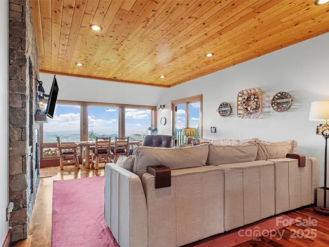 a living room with furniture