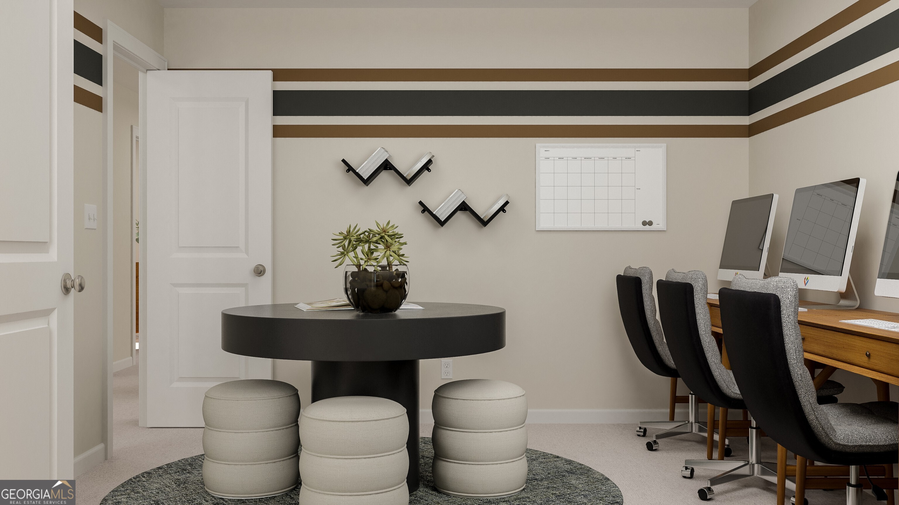 126 Rolling Mdw Way Warner Robins, GA 31088 - Photo 14 of 24 a view of a workspace with furniture and a potted plant